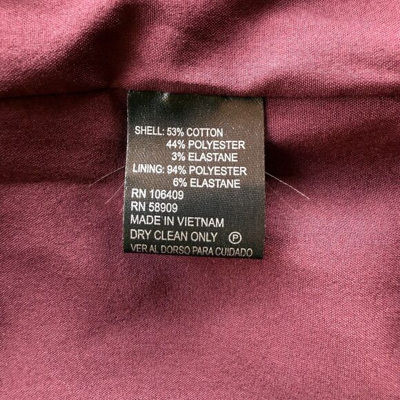 Antonio Melani Sleeveless Split Neck Knee Length Pencil Dress in Burgundy Sz 14 - Picture 6 of 11